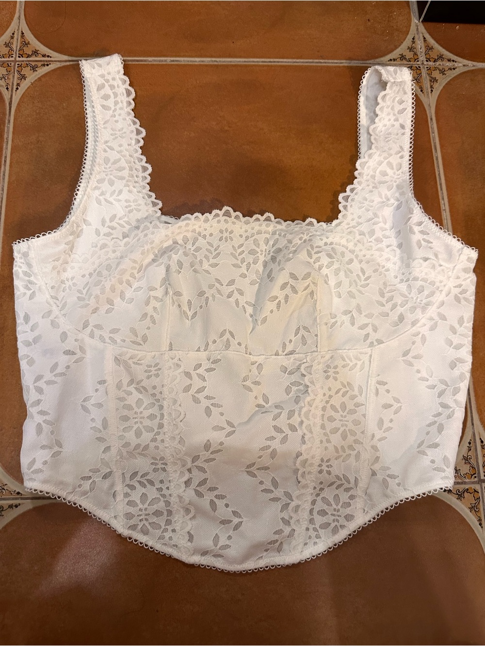 White Lace Tank PINK Victoria’s Secret